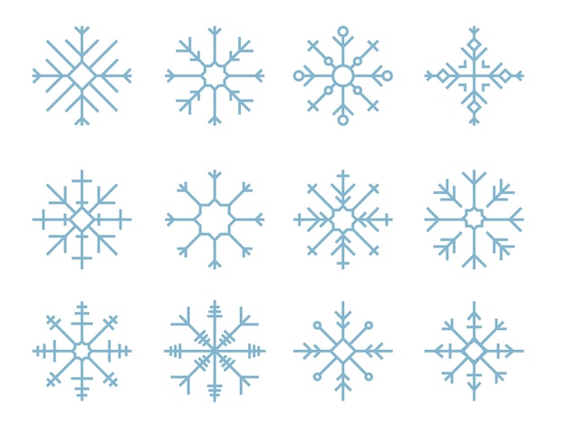Free vector illustration of cute snowflake icons