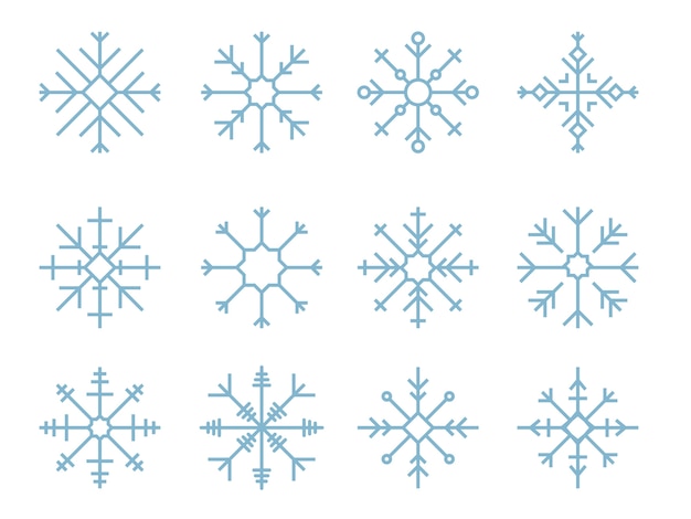 Free vector illustration of cute snowflake icons