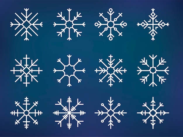 Free vector illustration of cute snowflake icons