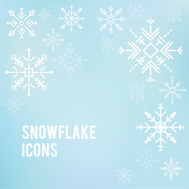 Illustration of cute snowflake icons