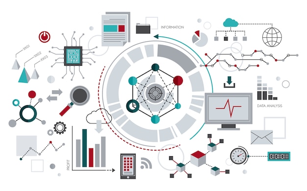 Free vector illustration of data analysis graph