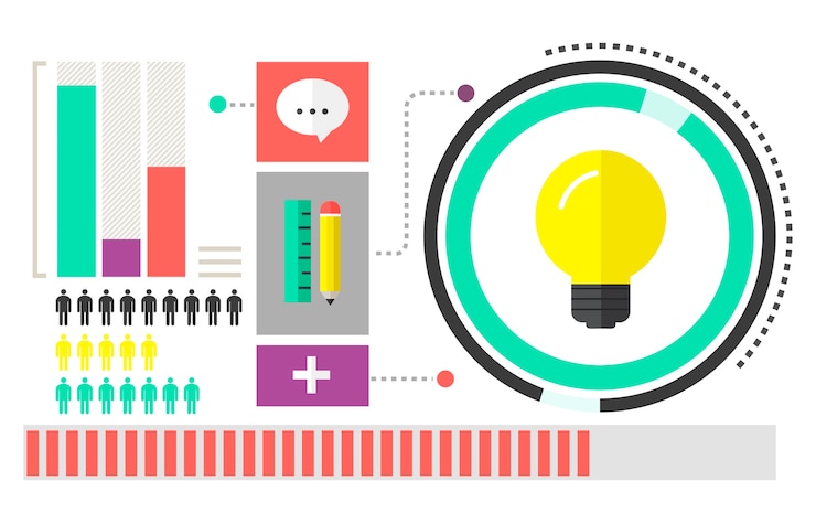 Free Vector illustration of data analysis graph