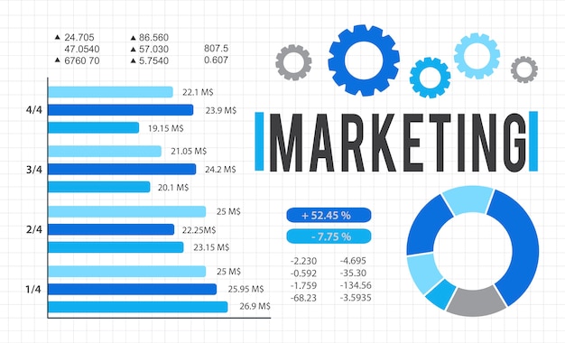 Free vector illustration of data analysis graph