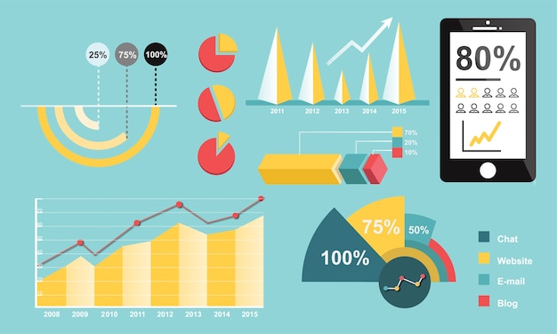 Free vector illustration of data analysis graph