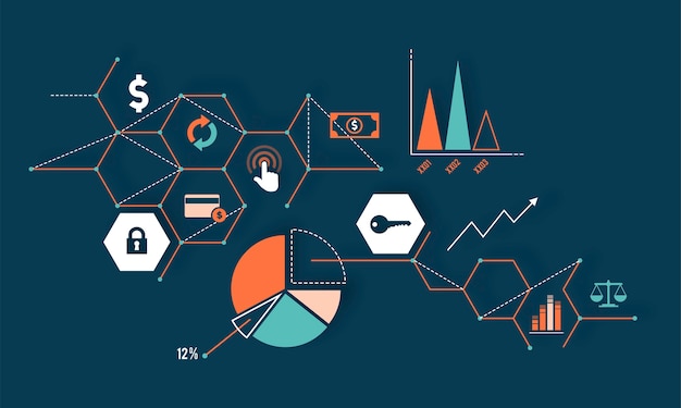 Vettore gratuito illustrazione del grafico di analisi dei dati