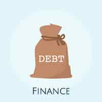Vettore gratuito illustrazione del concetto finanziario di debito