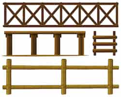 Free vector illustration of different design of fences