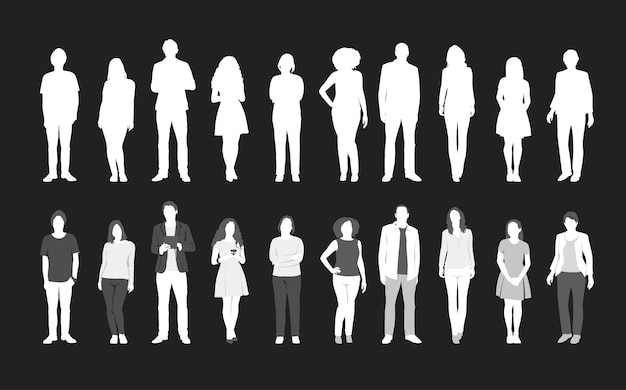 Free vector illustration of diverse people