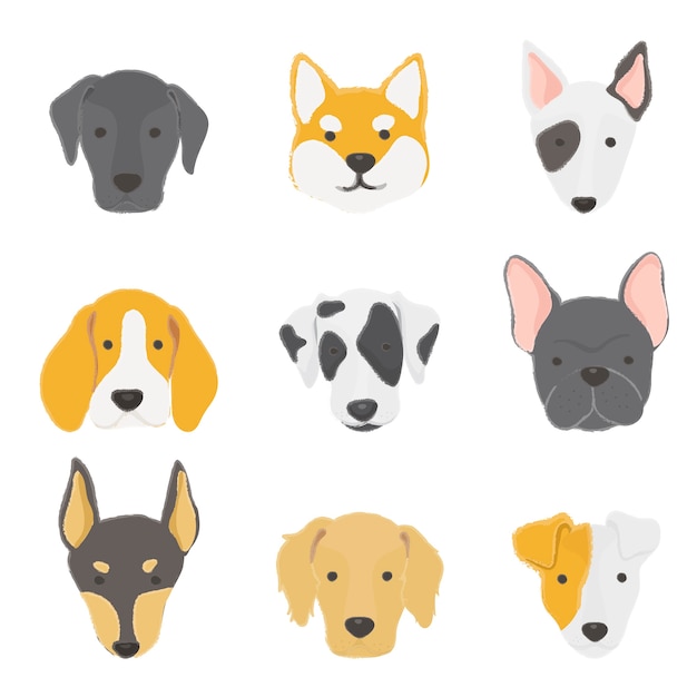 Illustration of dogs collection