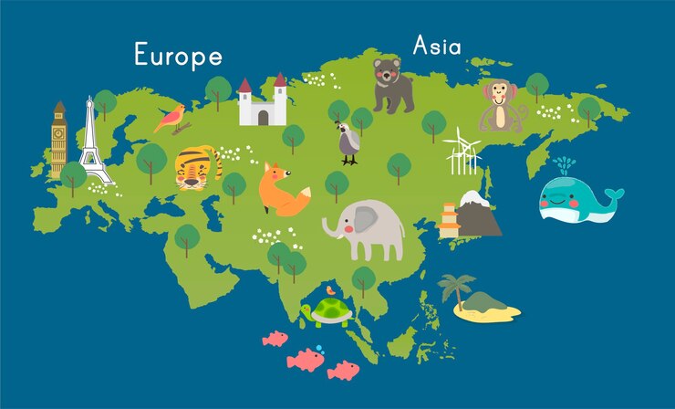 Free Vector illustration drawing style set of wildlife habitats