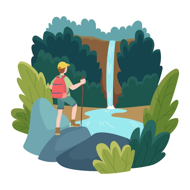 Free vector illustration of eco tourism concept