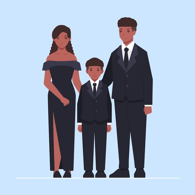 Illustration of elegant family