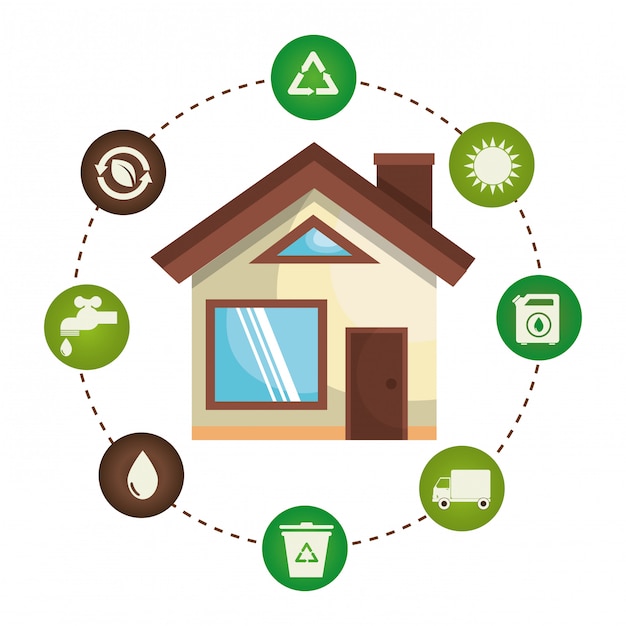 Illustration of environmental and ecology set icons