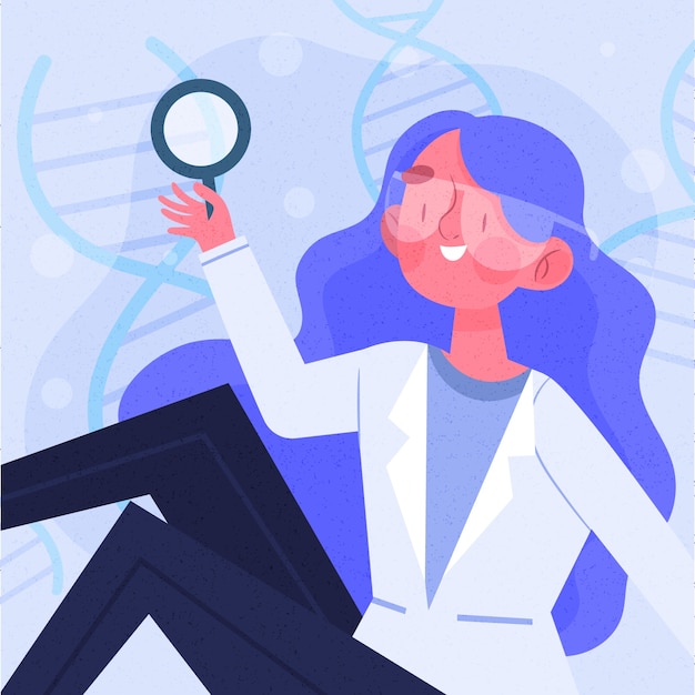 Free vector illustration of female scientist