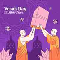 Бесплатное векторное изображение illustration for vesak festival celebration