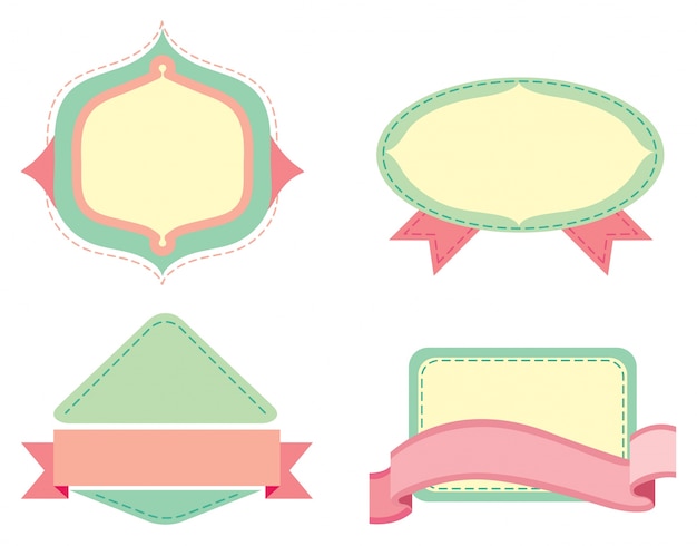 Free vector illustration of four different labels