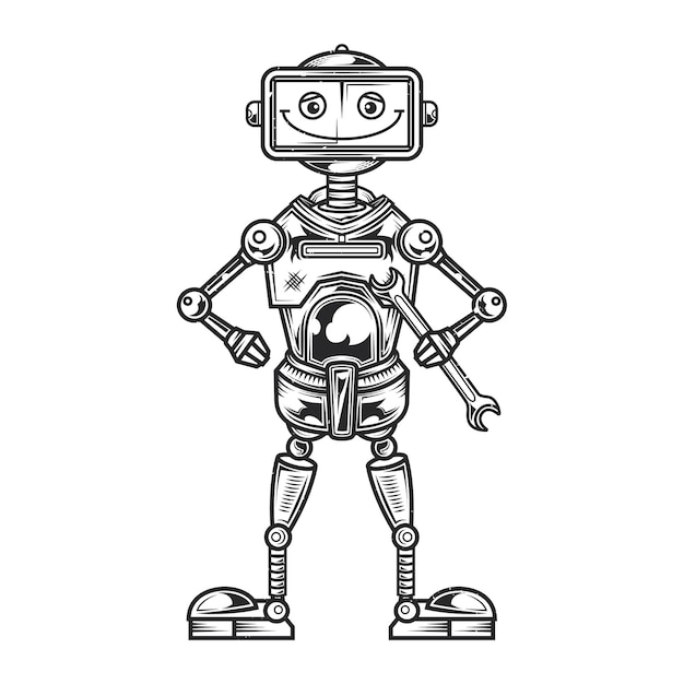 illustration of funny robot