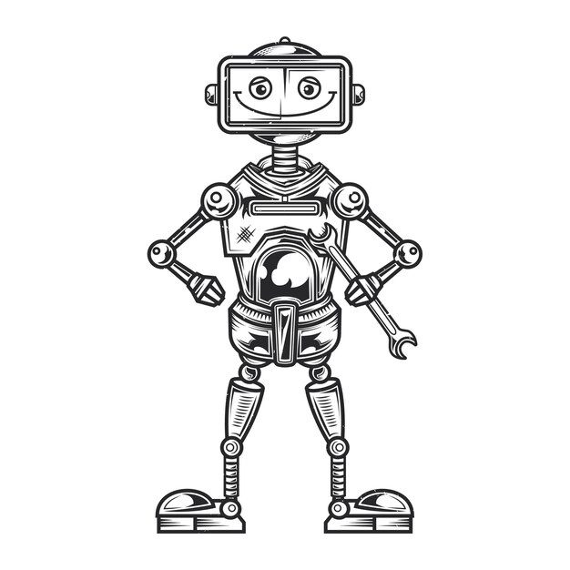иллюстрация забавного робота