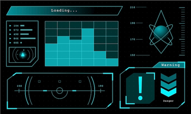 Free vector illustration of futuristic computing diagram