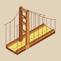 Free vector illustration of the golden gate bridge san francisco in usa