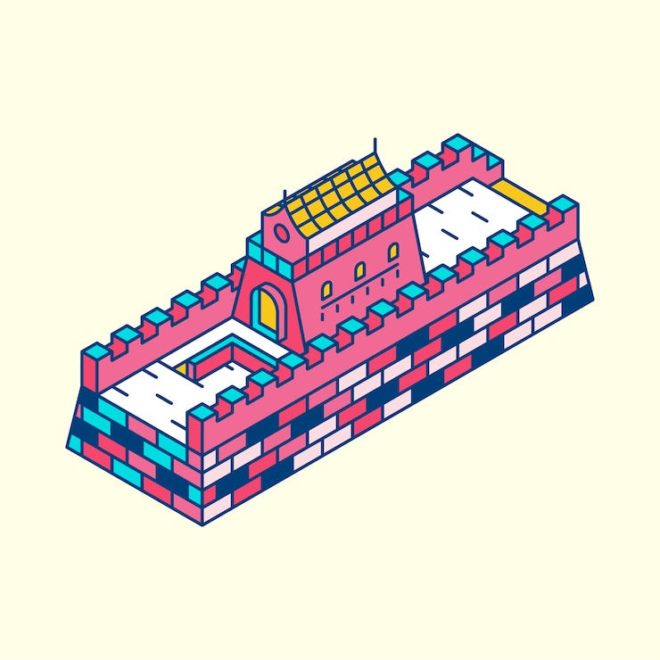 Free Vector illustration of the great wall of china
