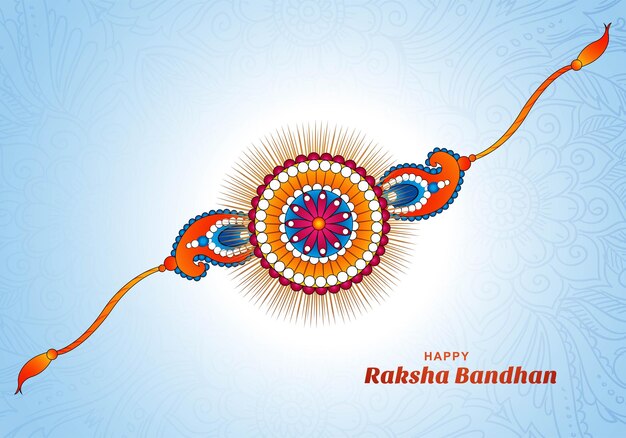 Illustration of greeting card with decorative rakhi for raksha bandhan background