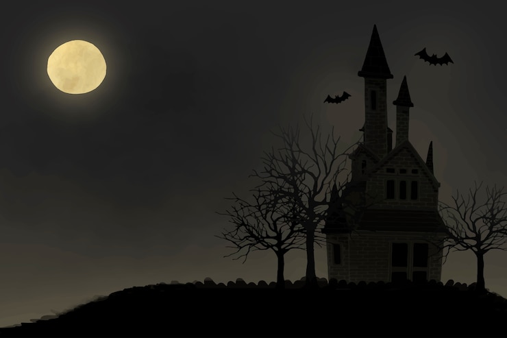 Free Vector illustration of halloween themed background