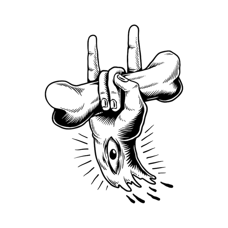 Free Vector illustration of hand holding bone icon