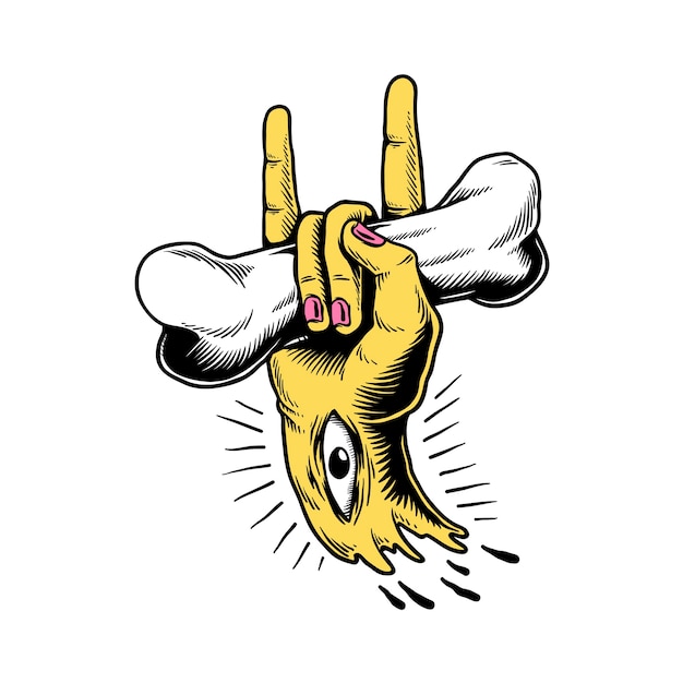 Illustration of hand holding bone icon