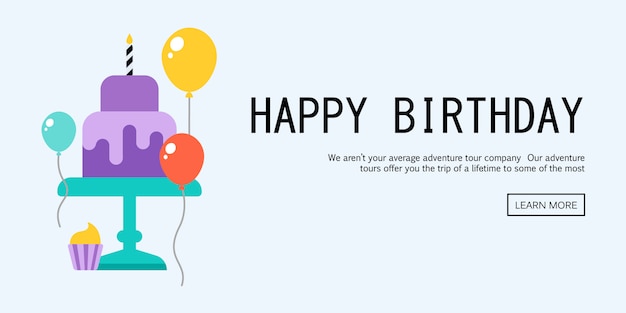 Illustration of a Happy Birthday Greeting Card