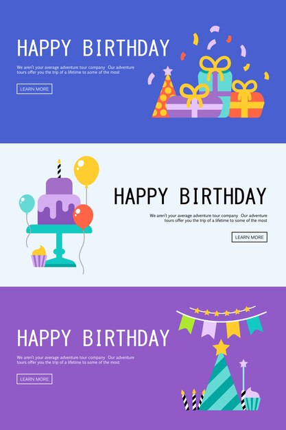 Illustration of a Happy Birthday Greeting Card