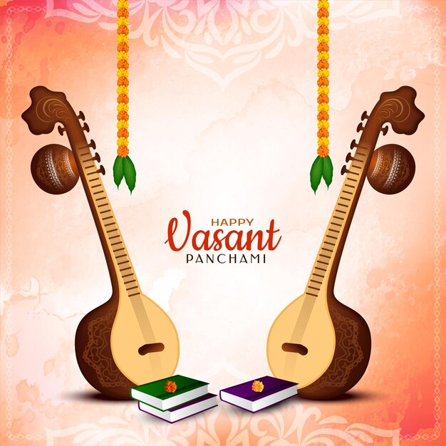 Illustration of Happy Vasant Panchami festival background vector