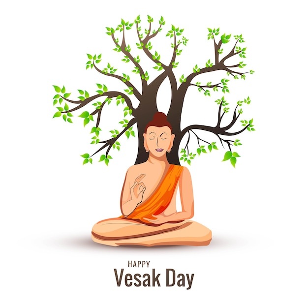 Illustration for happy vesak day celebration card background