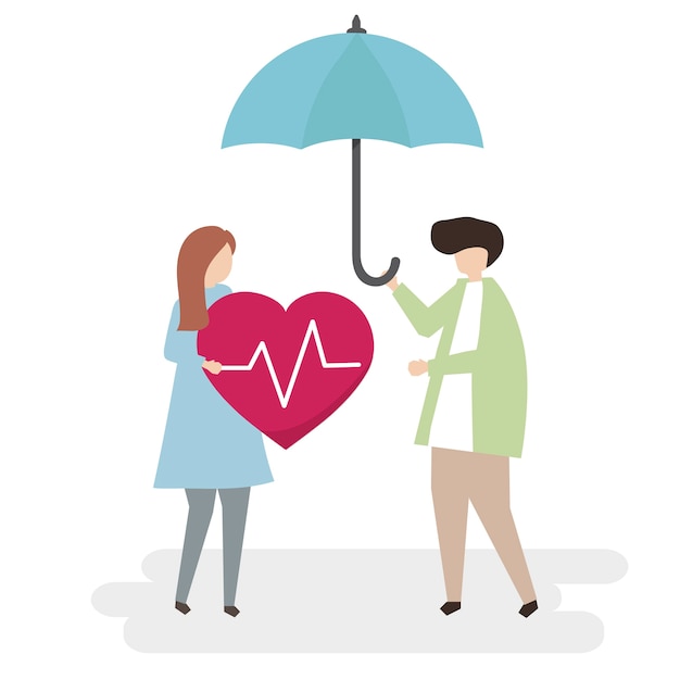 Free vector illustration of health insurance and protection concept