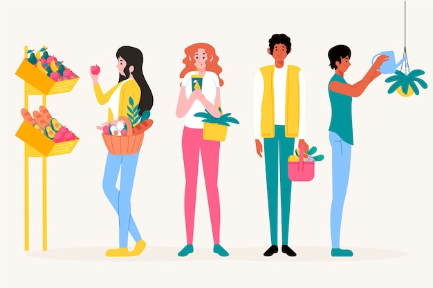 Illustrazione di persone di stile di vita sano