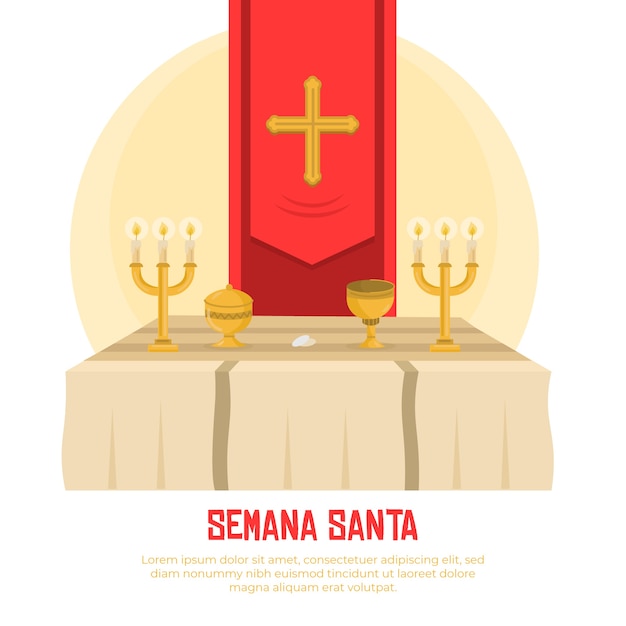 Illustration of holy week event in flat design