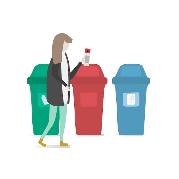 Иллюстрация аватара человека с окружающей средой