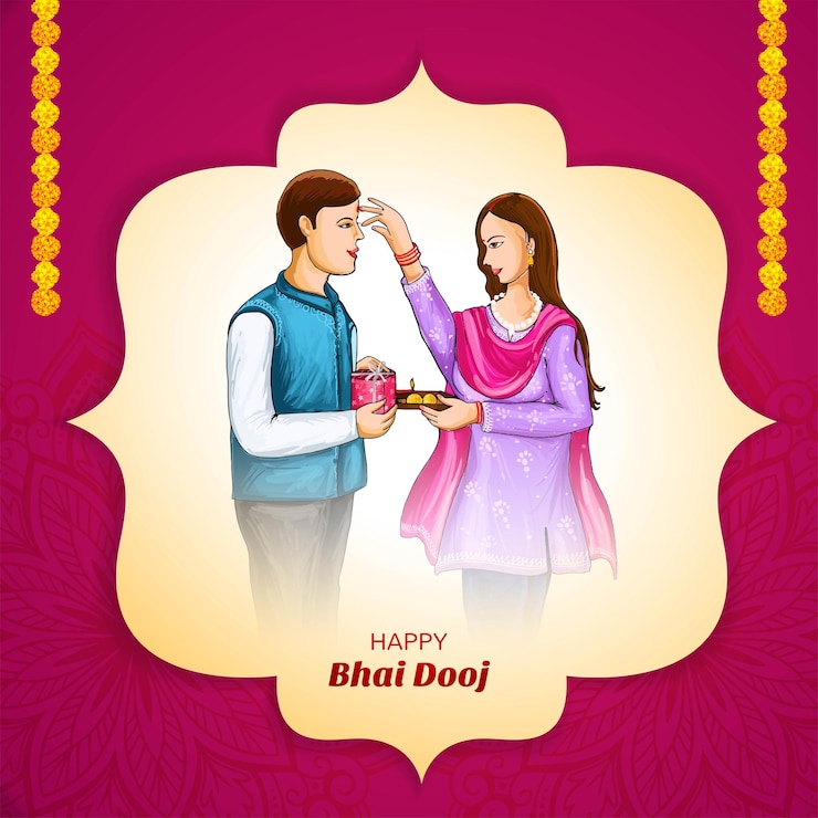 मुफ़्त वेक्टर illustration indian festival of bhai dooj celebration card background