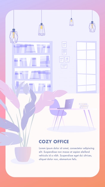 Illustration Interior Cozy Office Business Company