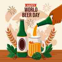 Free vector illustration for international beer day celebration