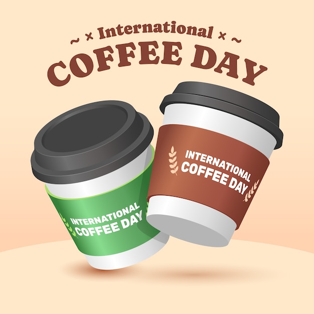 Free vector illustration for international coffee day celebration