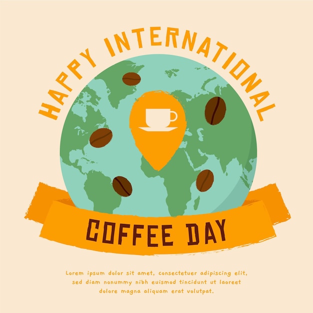 Free vector illustration of international day of coffee event