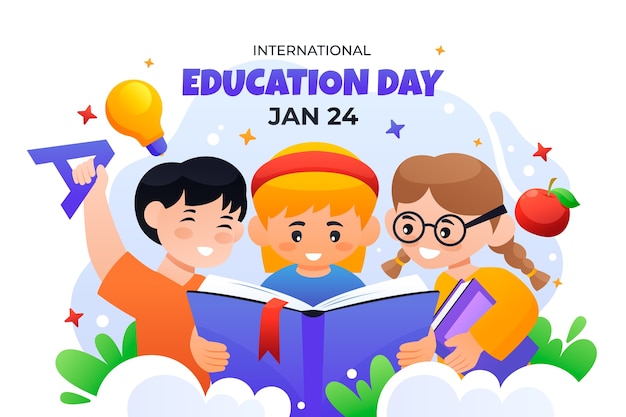 Free vector illustration for international day of education