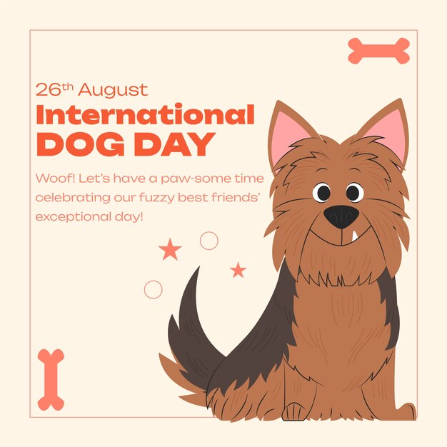 Illustration for international dog day celebration