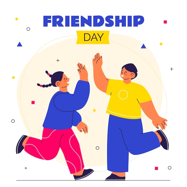 Free vector illustration for international friendship day celebration