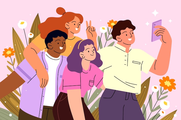 Illustration for international friendship day celebration