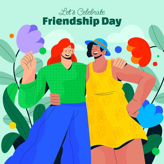 Free vector illustration for international friendship day celebration