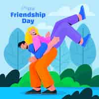 Free vector illustration for international friendship day celebration