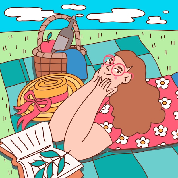 Illustration for international picnic day celebration