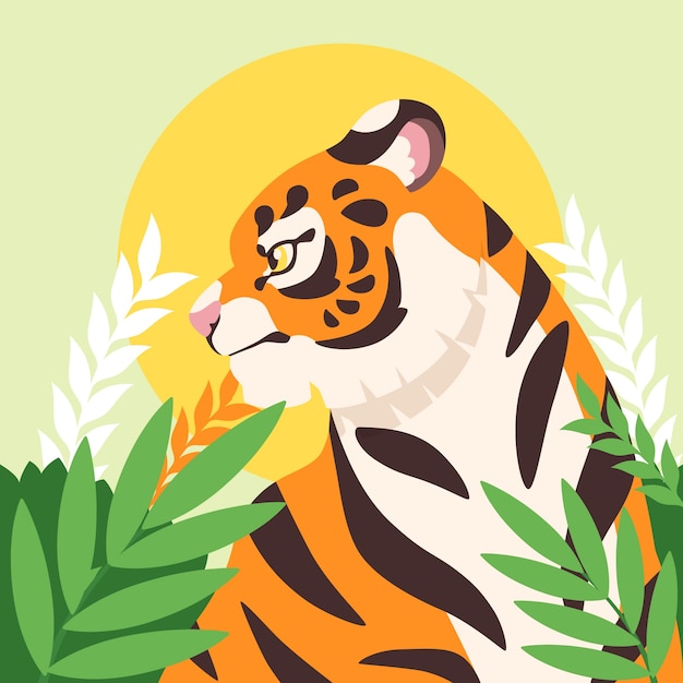 Vettore gratuito illustrazione per la consapevolezza della giornata internazionale della tigre